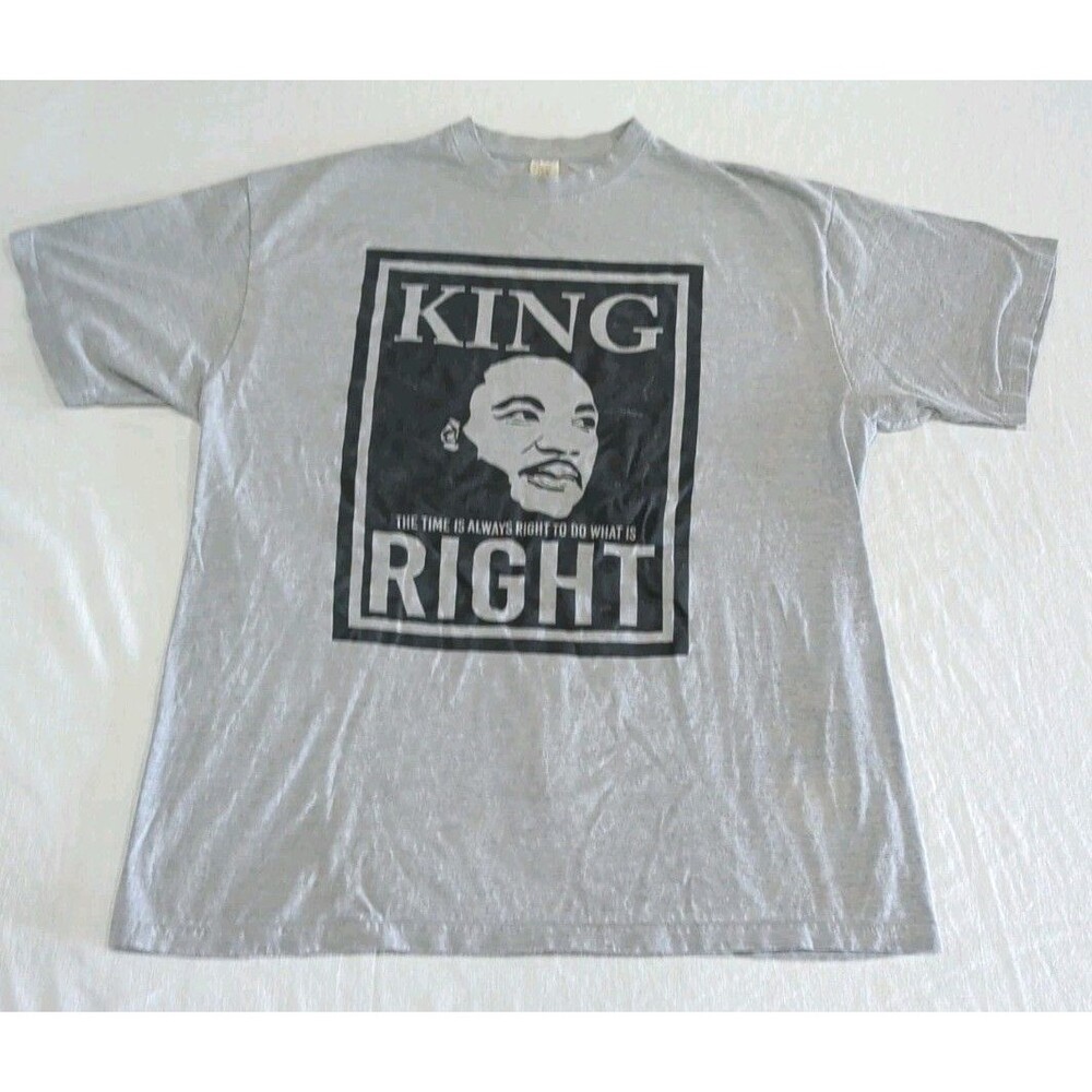 Vintage MLK Martin Luther King Jr Gray Heavy TShirt Adult Size 2XL-3XL